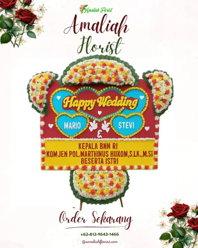 Karangan Papan Bunga Pernikahan di Kelayan Barat